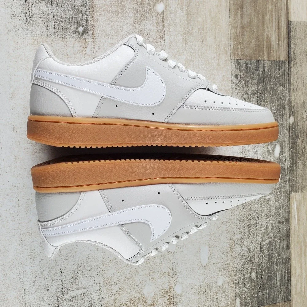 Nike Court Vision Low Womens Shoes Sz 7 Light Bone White Phantom Lace Up Sneaker